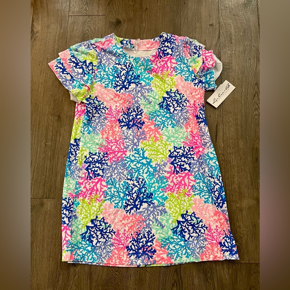 Lulu B Coral Reef Print UPF 50+ Cooling Dress Size XL NWT pickleball x large​